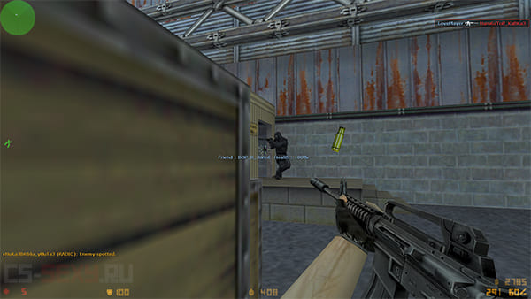 CS 1.6 стрельба из M4A1 на карте Nuke