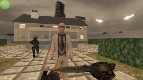 CS 1.6 бой с ножом на карте Mansion — классический Counter-Strike