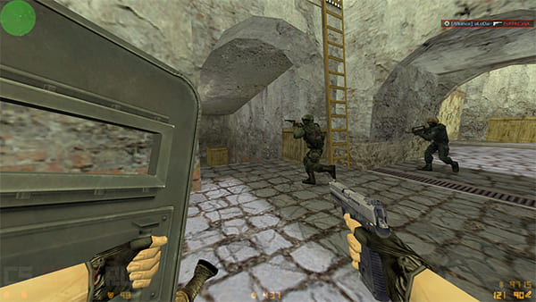 CS 1.6 щит на карте Inferno — скриншот боя